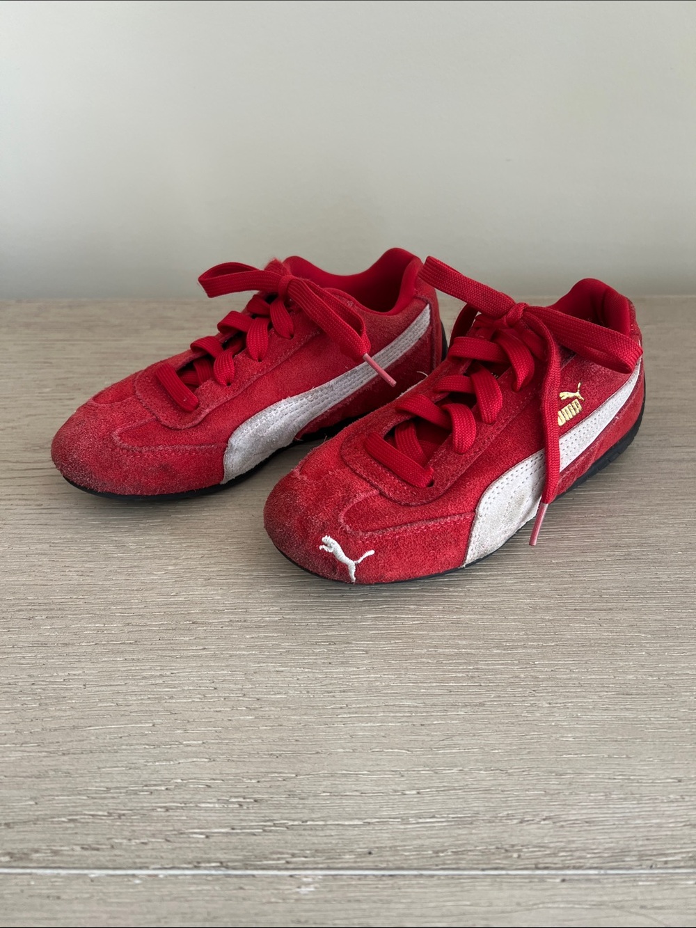 Boys Puma Speedcat OG shoes sneakers red size 1 suede